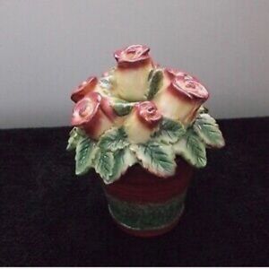 Fitz and Floyd Orange Ceramic Pot